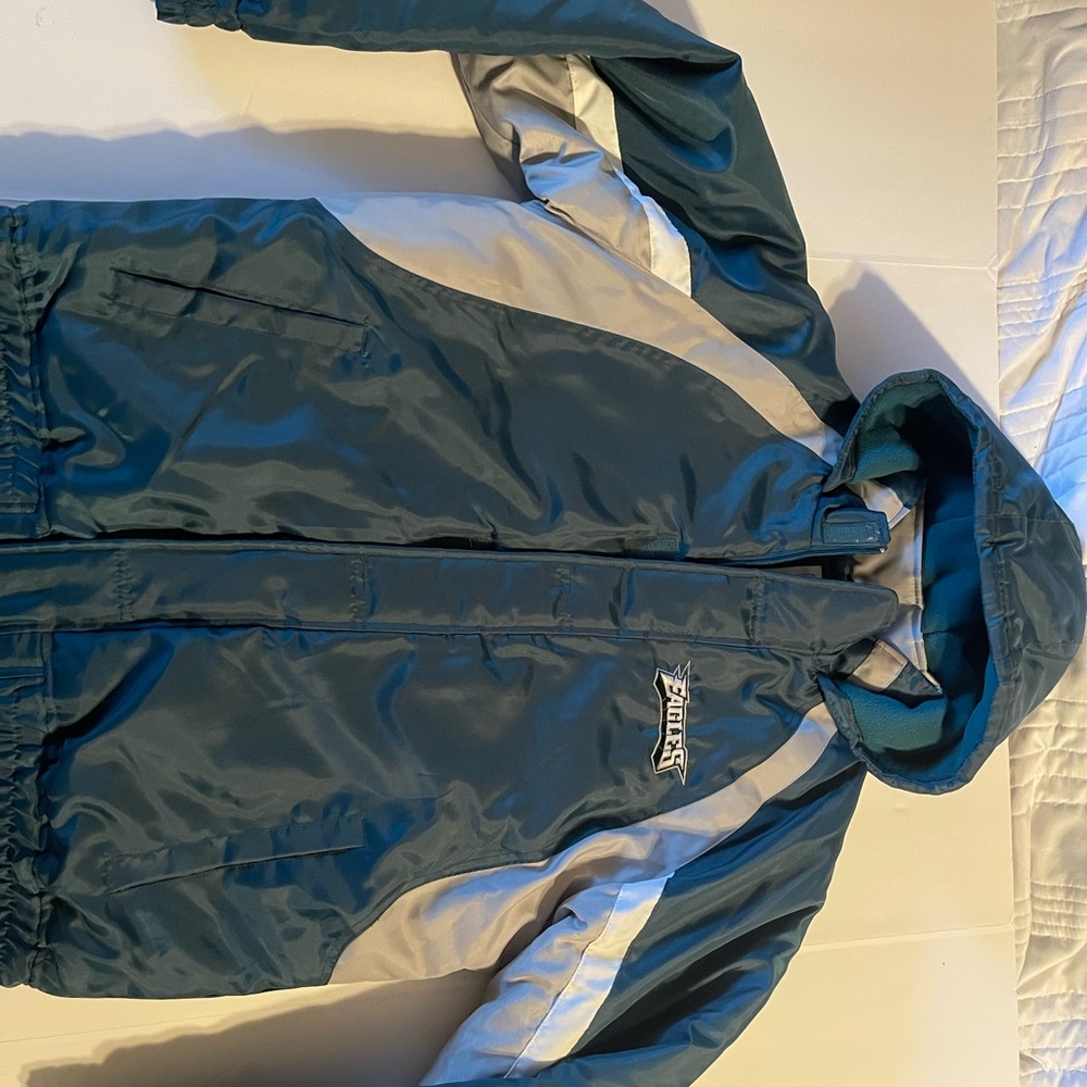 Vintage Philadelphia Eagles Puffer Jacket NFL Hooded Coat Men’s M